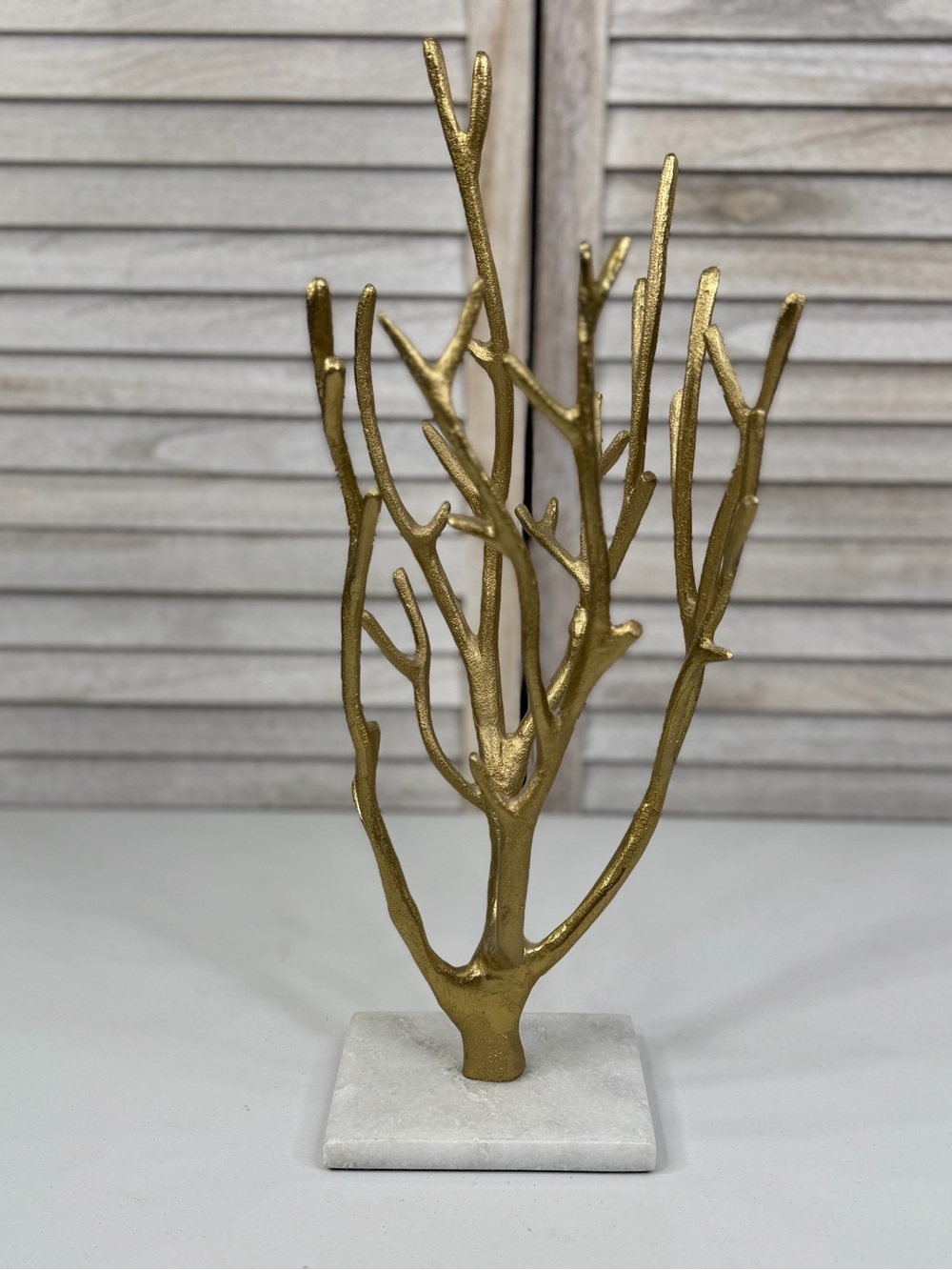 WEST EMORY Gold Branching Coral Tree Sculpture/Jewelry Display Stand-18"